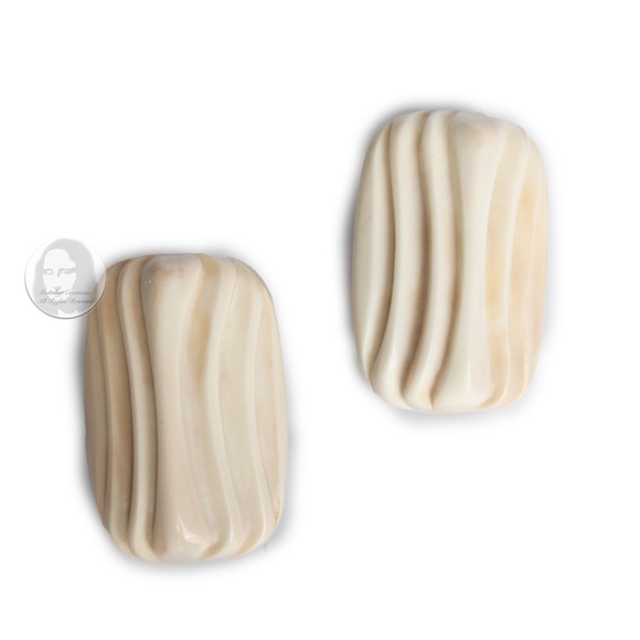 Vintage Givenchy Earrings Abstract Art Deco Style Resin Clip On 1960s Rare - Picture 4 of 11